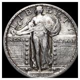 1917-D Type 1 Standing Liberty Quarter NEARLY UNCI