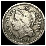 1865 Nickel Three-Cent Piece ABOUT UNCIRCULATED