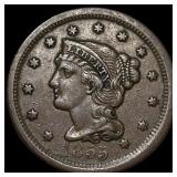 1855 Braided Hair Large Cent NEARLY UNCIRCULATED