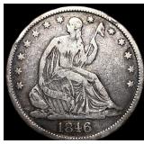 1846-O Silver Half Dollar ABOUT UNCIRCULATED