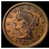 1851 Braided Hair Large Cent CLOSELY UNCIRCULATED