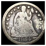 1854-O Silver Seated Liberty Dime LIGHTLY CIRCULAT