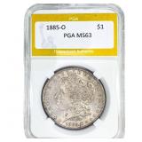 1885-O Morgan Silver Dollar PGA MS63