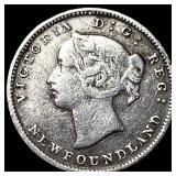 1881 Newfoundland Silver 5 Cents ABOUT UNCIRCULATE