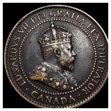 1907-H Canada Bronze 1 Cent NEARLY UNCIRCULATED