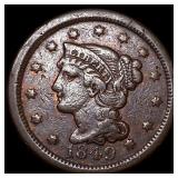 1849 Braided Hair Large Cent NEARLY UNCIRCULATED