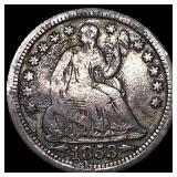 1853 Arrows Seated Liberty Half Dime CLOSELY UNCIR