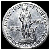 1925 Silver Lexington-Concord Half Dollar CLOSELY