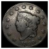 1820 Coronet Head Large Cent LIGHTLY CIRCULATED