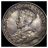 1912 Canada Silver 25 Cents CLOSELY UNCIRCULATED