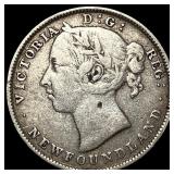 1890 Newfoundland Silver 20 Cents NEARLY UNCIRCULA
