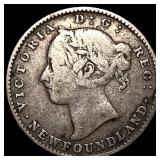 1890 Newfoundland Silver 10 Cents ABOUT UNCIRCULAT
