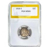 1916-S Mercury Silver Dime PGA MS66