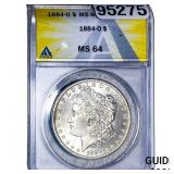 1884-O Morgan Silver Dollar ANACS MS64