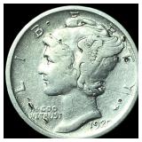 1920-S Silver Mercury Dime ABOUT UNCIRCULATED