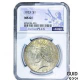 1923 Silver Peace Dollar NGC MS61
