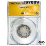1897-S Barber Quarter ANACS AG3