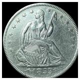 1853 Arrows/Rays Silver Seated Liberty Half  Doll