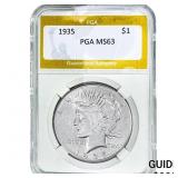 1935 Silver Peace Dollar PGA MS63