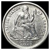 1875-CC Silver Seated Liberty Dime CLOSELY UNCIRCU