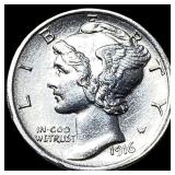 1916 Mercury Dime NEARLY UNCIRCULATED