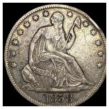 1858-O Silver Seated Liberty Half Dollar  NEARLY