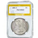 1881-S Morgan Silver Dollar PGA MS63