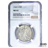 1943-S Walking Liberty Half Dollar NGC MS63