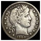 1908-S Silver Barber Quarter NEARLY UNCIRCULATED