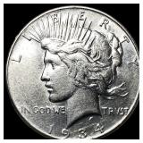 1934-S Silver Peace Dollar CLOSELY UNCIRCULATED