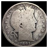 1892 Silver Barber Quarter NICELY CIRCULATED