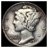 1921 Silver Mercury Dime ABOUT UNCIRCULATED