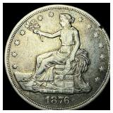 1876 Silver Trade Dollar NEARLY UNCIRCULATED