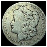 1893-CC Silver Morgan Dollar LIGHTLY CIRCULATED