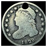 1829 Capped Bust Dime (holed) HIGH GRADE