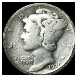1921 Silver Mercury Dime NICELY CIRCULATED