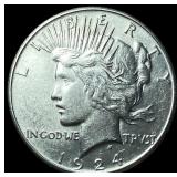 1924-S Silver Peace Dollar CHOICE AU