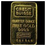 Credit Suisse 1/4oz Gold Bar 999.9 HIGH GRADE