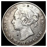 1888 Newfoundland Silver 10 Cents ABOUT UNCIRCULAT