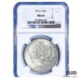 1921-S Morgan Silver Dollar NGC MS64