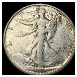 1918-S Silver Walking Liberty Half Dollar  NEARLY