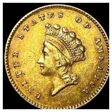 1854 Gold $1 Indian Head Type 2 CLOSELY UNCIRCULAT