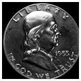 1955-S Silver Half Dollar Franklin CHOICE PROOF