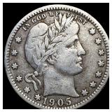 1905 Barber Silver Quarter NEARLY UNCIRCULATED