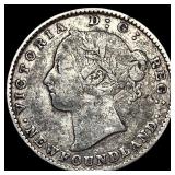 1890 Newfoundland Silver 10 Cents NEARLY UNCIRCULA