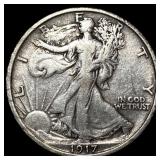 1917-S Silver Walking Liberty Half Dollar NEARLY U