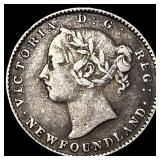 1894 Newfoundland Silver 10 Cents ABOUT UNCIRCULAT