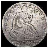 1853 Arrows/Rays Seated Liberty Half Dollar  LIGH