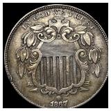 1867 Shield Nickel CLOSELY UNCIRCULATED