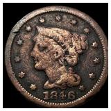 1846 Braided Hair Large Cent NICELY CIRCULATED